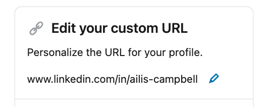 Add a custom URL on LinkedIn. 